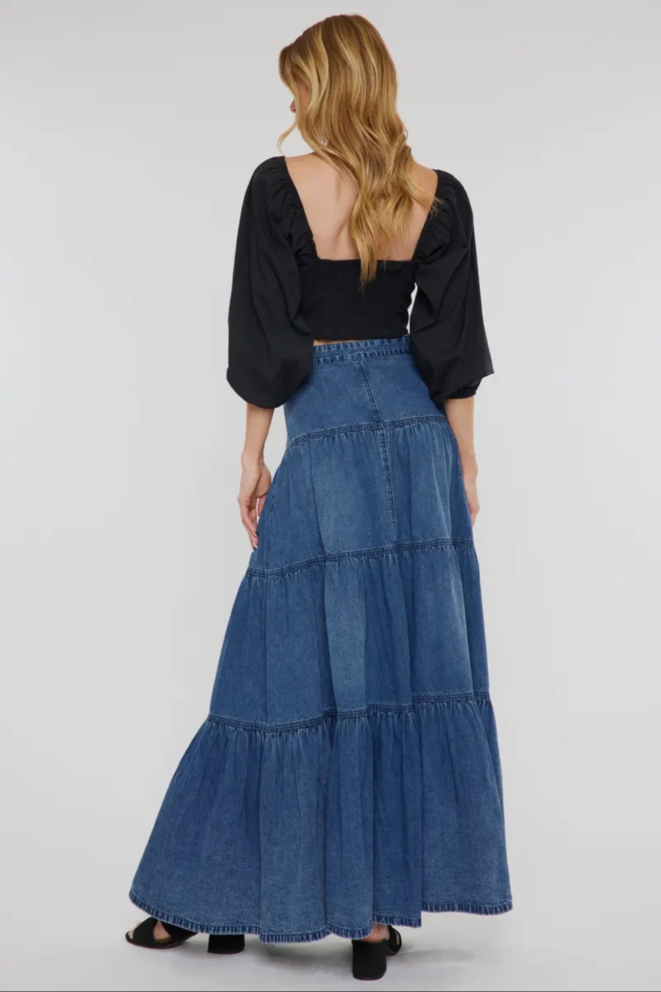 Kancan Ruffled Denim Skirt