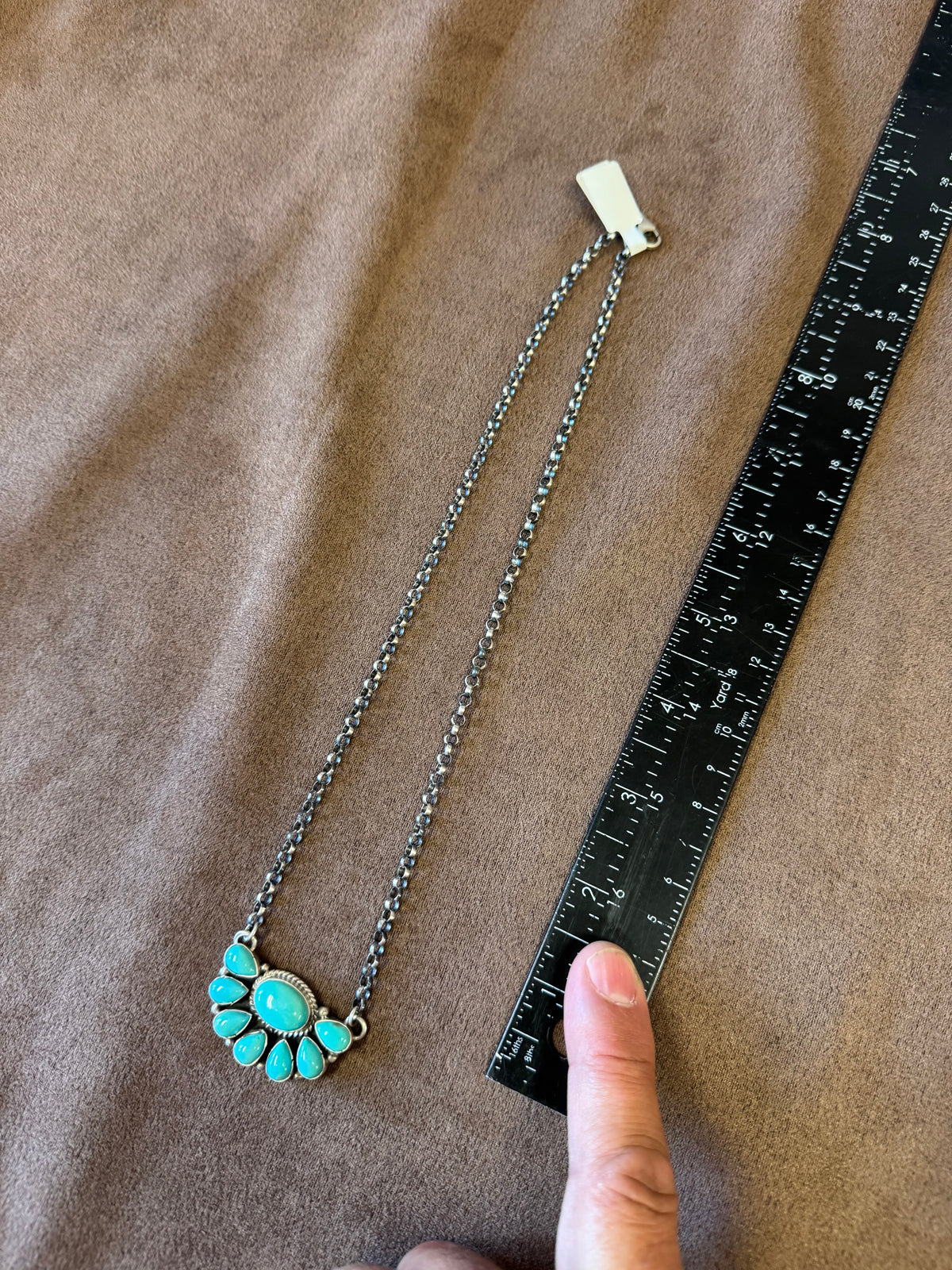 Turquoise Cluster Necklace, Turquoise Pendant Necklace, Southwestern Jewelry, Turquoise Statement Necklace, Western Jewelry, Boho Necklace