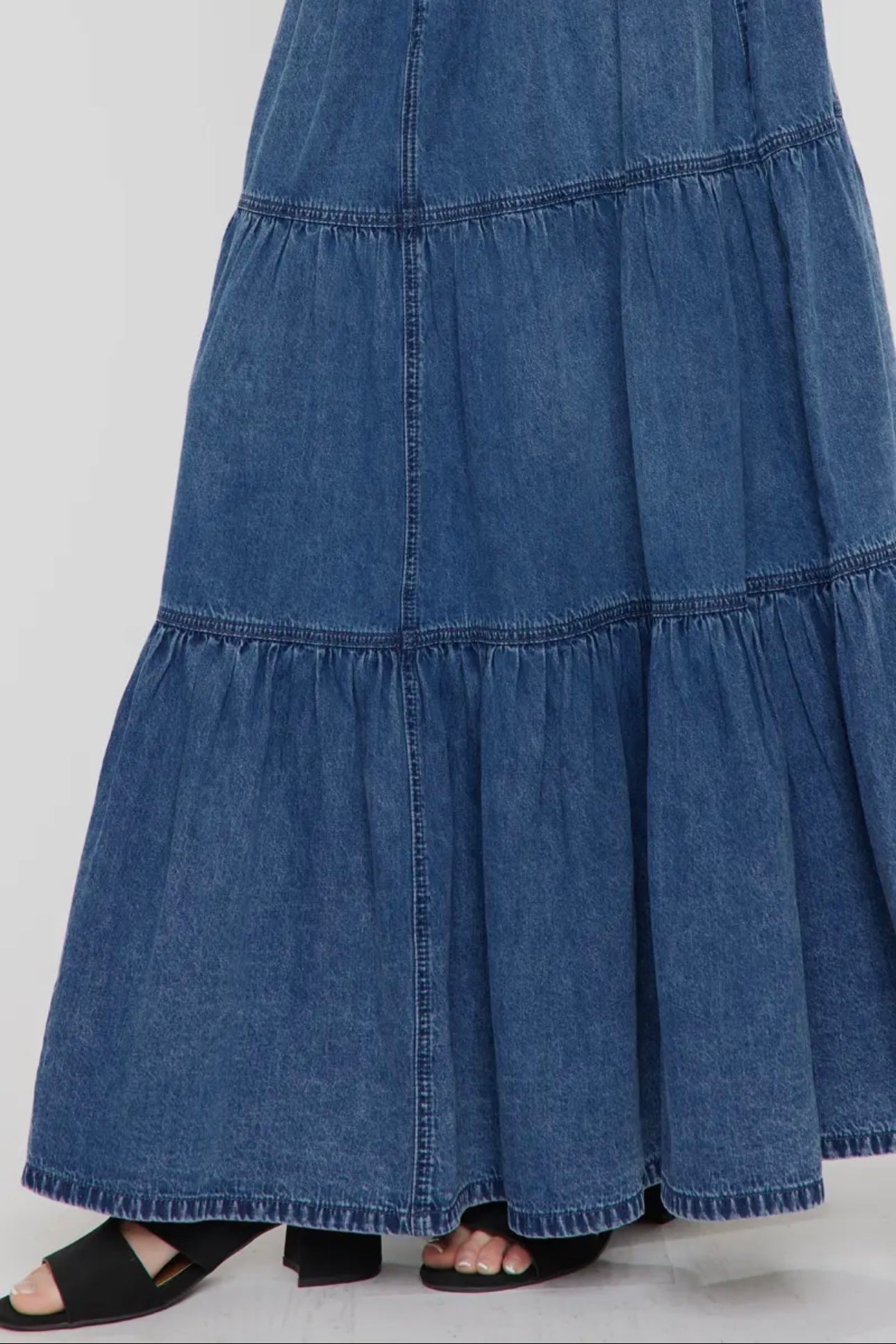 Kancan Ruffled Denim Skirt