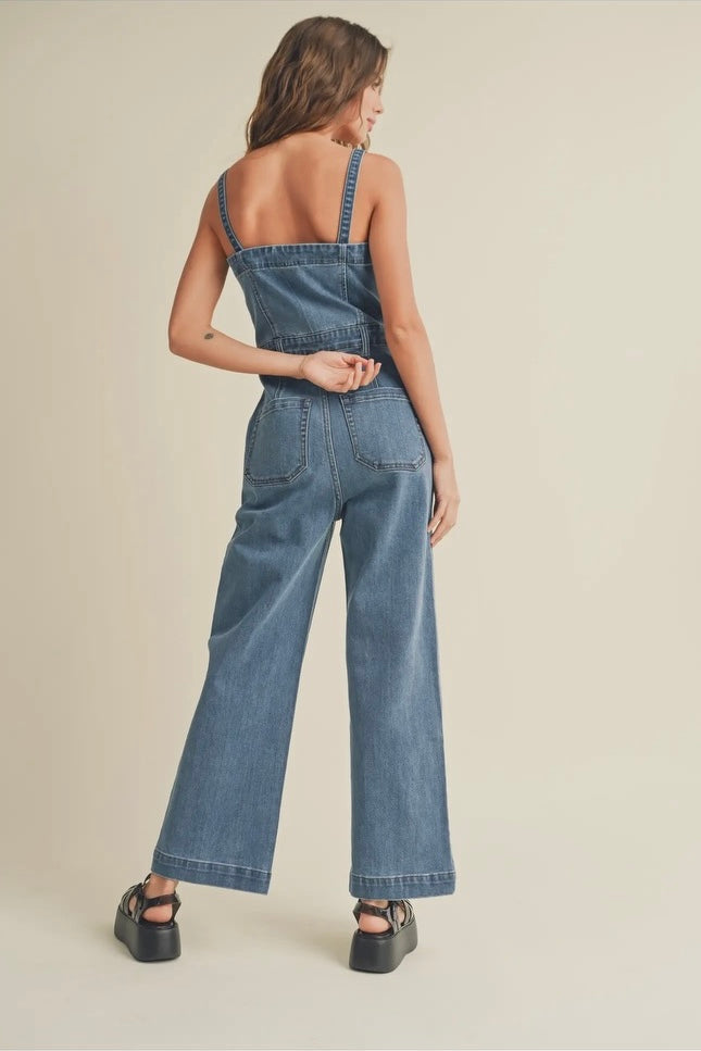 Buttondown Corset Style
Denim Jumpsuit