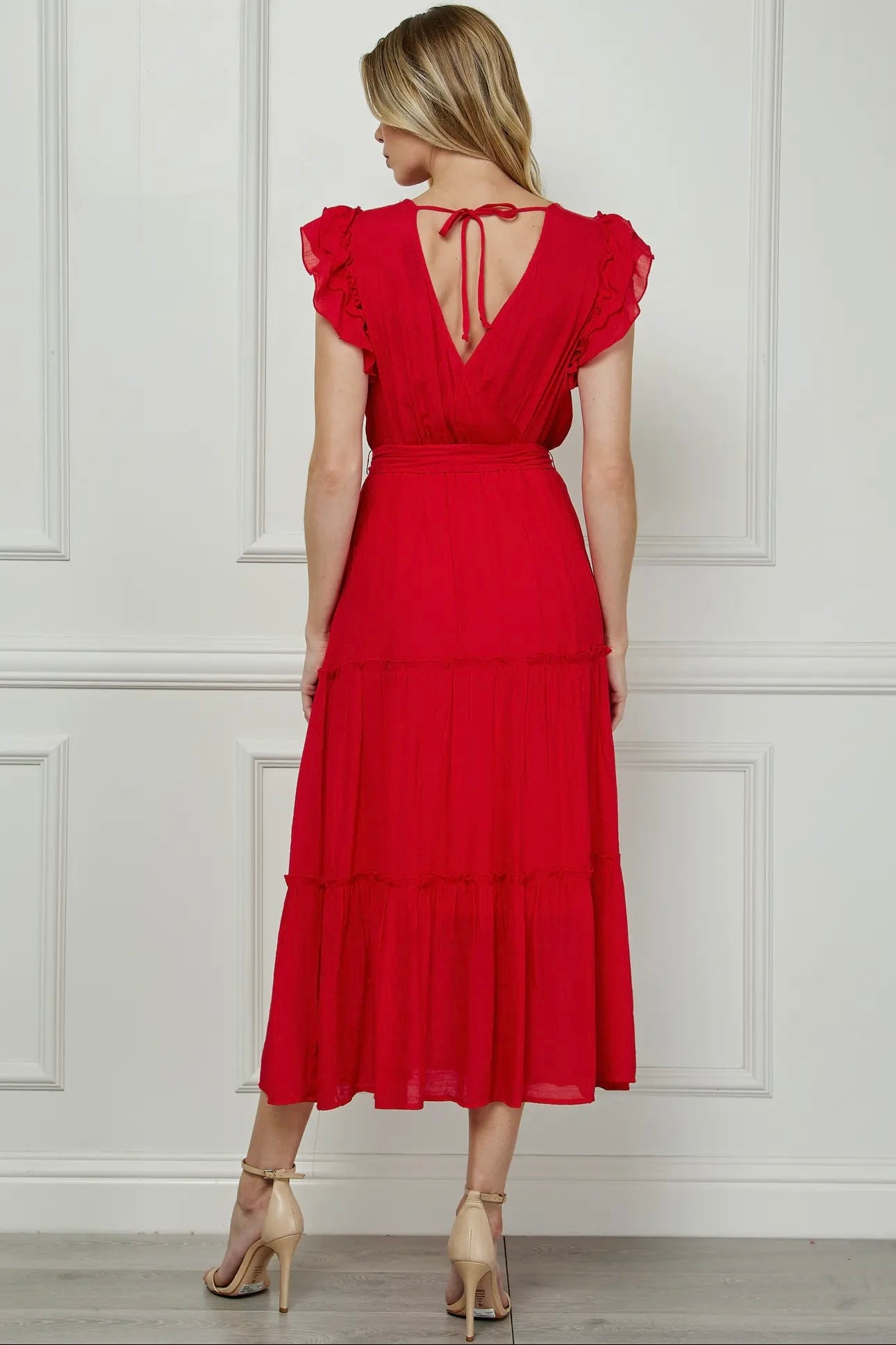 Embroidered Peasant Dress with Lining