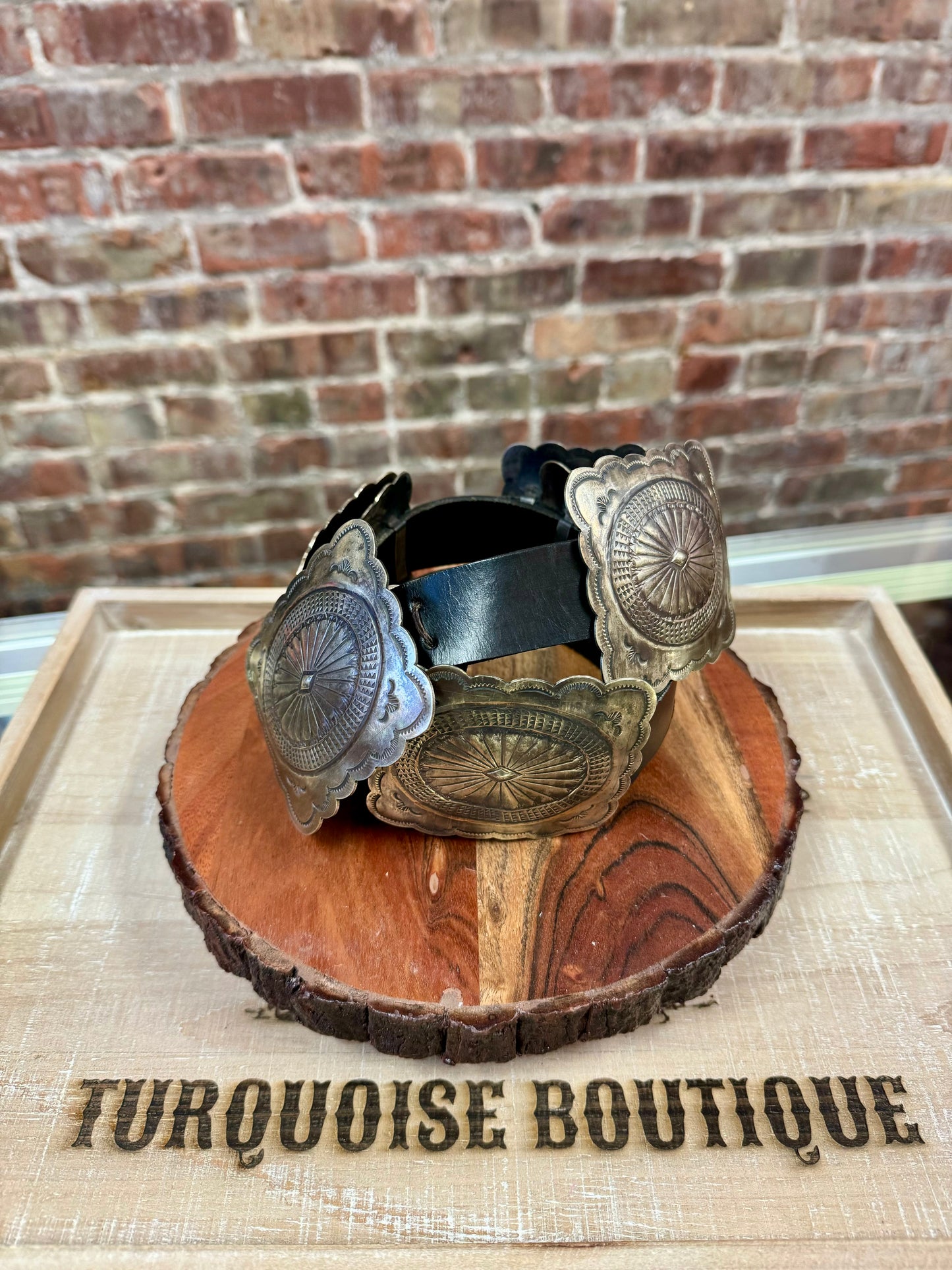 Rectangular Stamped Concho Belt