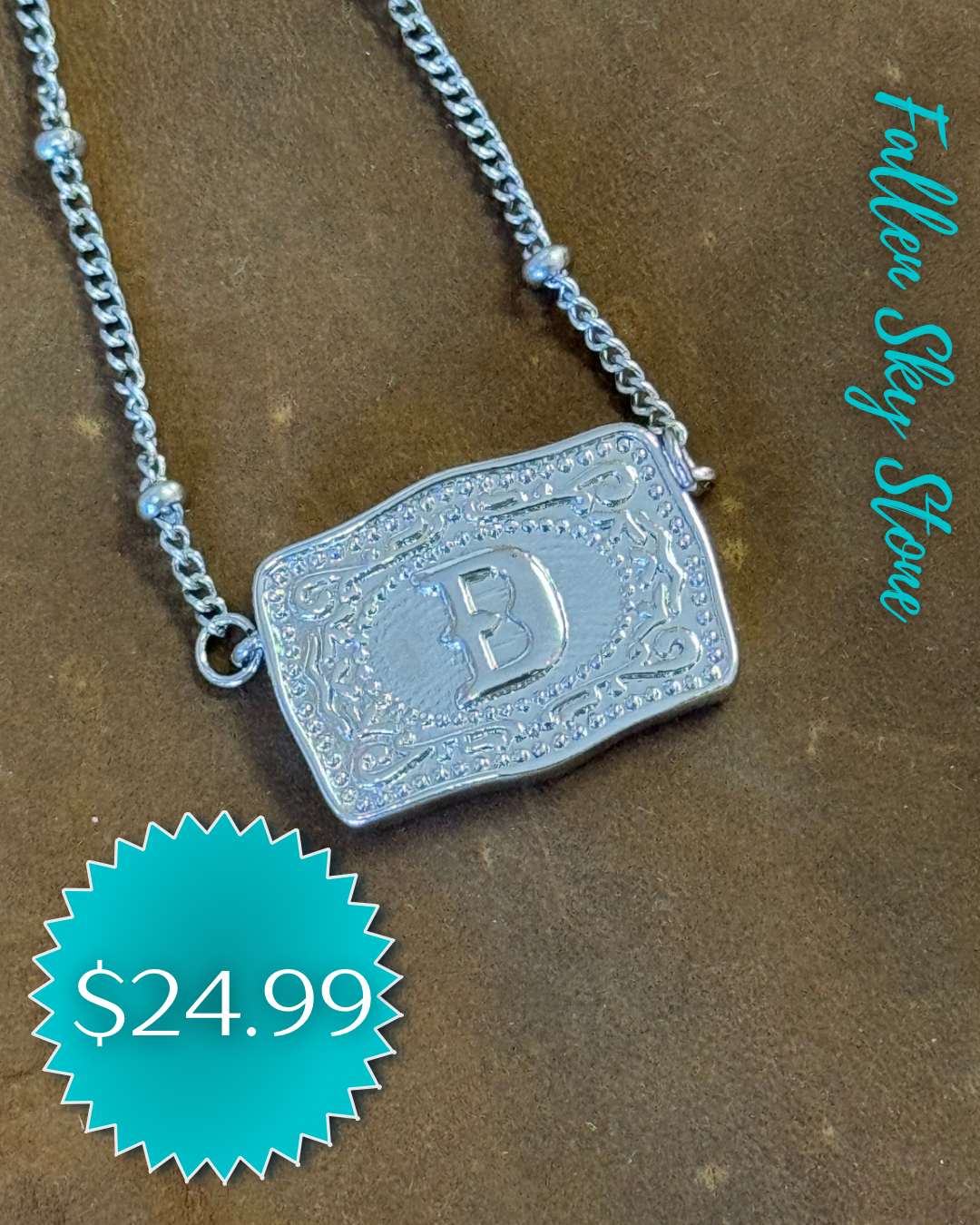 Silver-Tone Initial Pendant Necklace