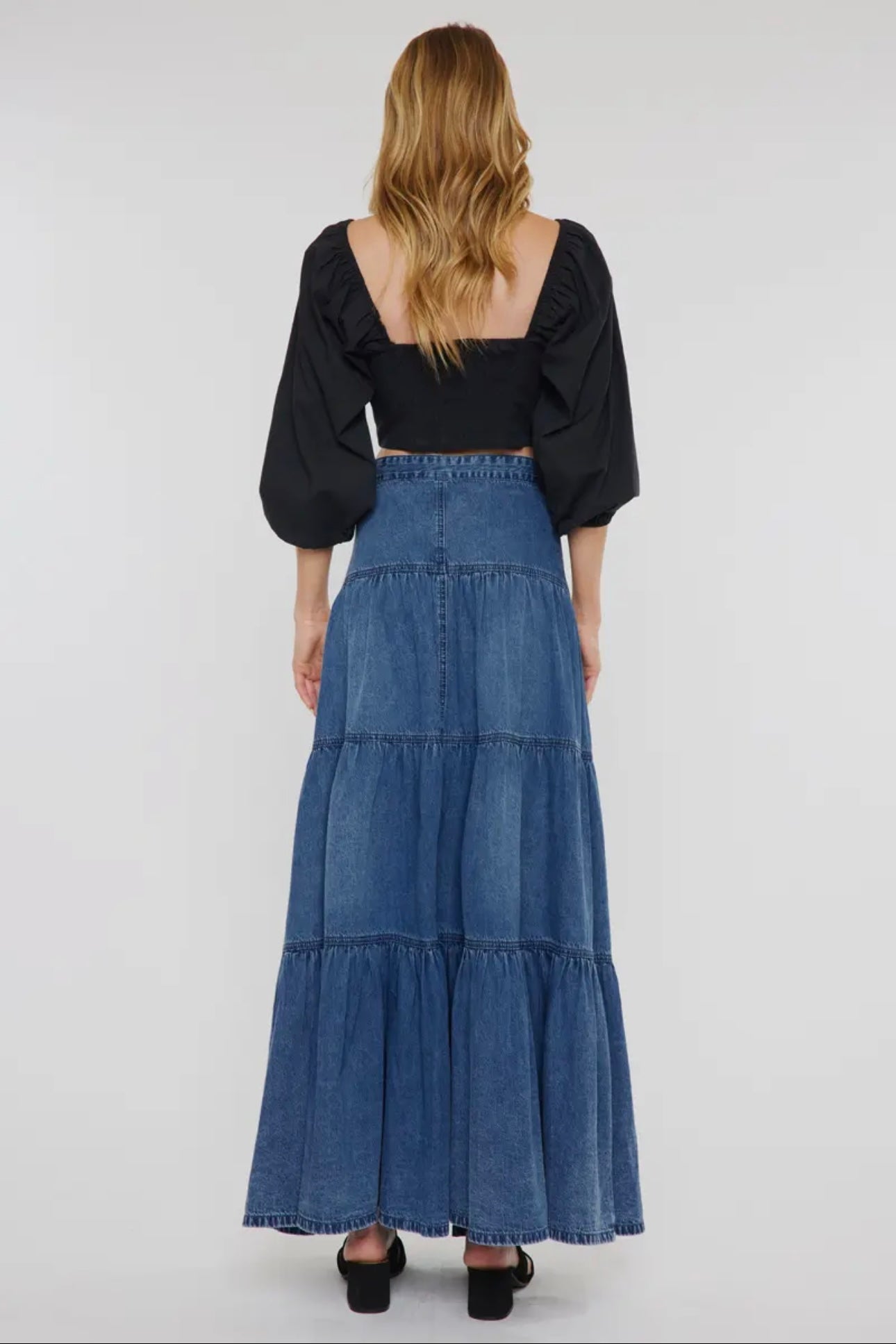 Kancan Ruffled Denim Skirt