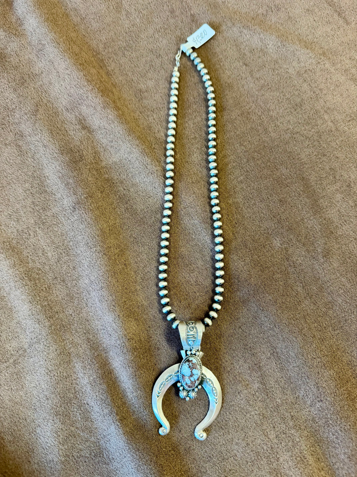 Golden Hills Turquoise Naja Necklace, Navajo Pearl Necklace, Turquoise Pendant, Southwestern Jewelry, Western Statement Necklace