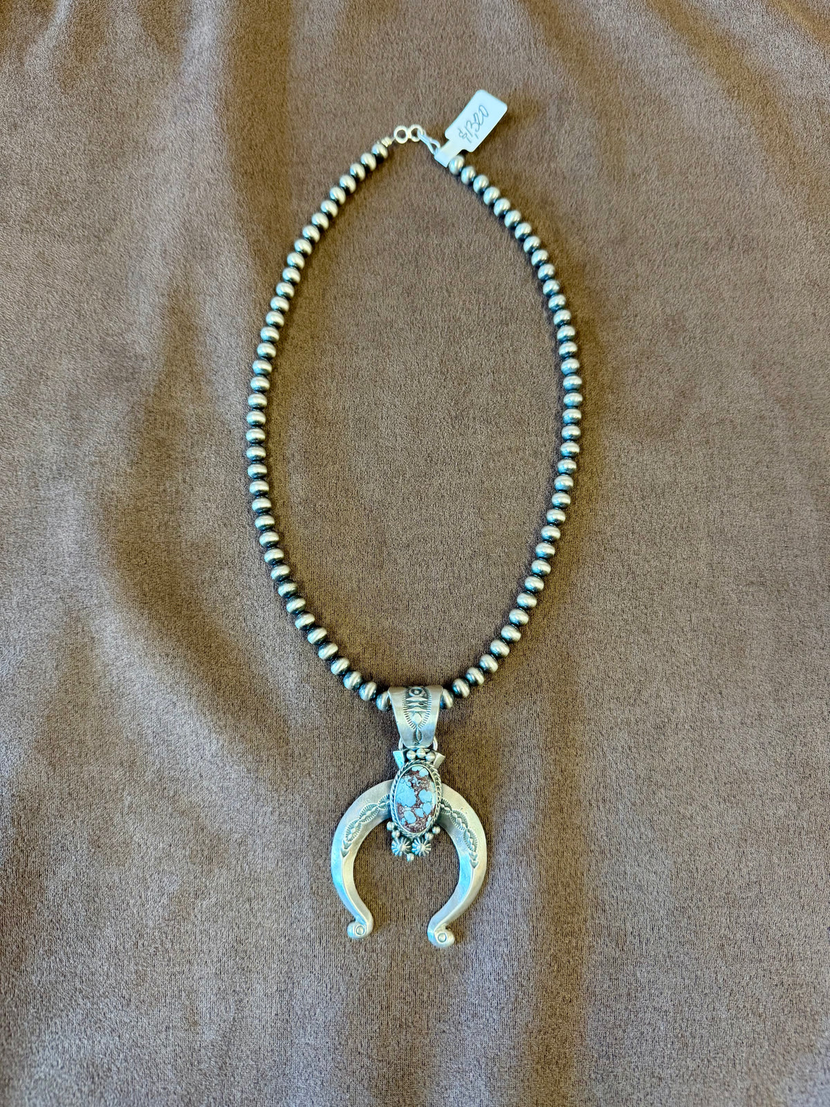 Golden Hills Turquoise Naja Necklace, Navajo Pearl Necklace, Turquoise Pendant, Southwestern Jewelry, Western Statement Necklace