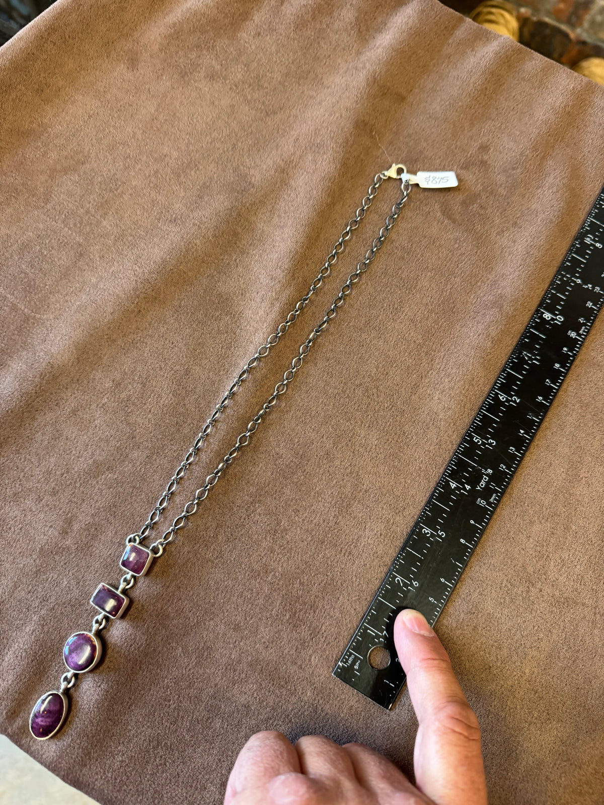 Spiny Oyster Lariat Necklace, Purple Spiny Oyster Jewelry, Southwestern Necklace, Spiny Oyster Pendant, Western Boho Necklace, Statement Jewelry