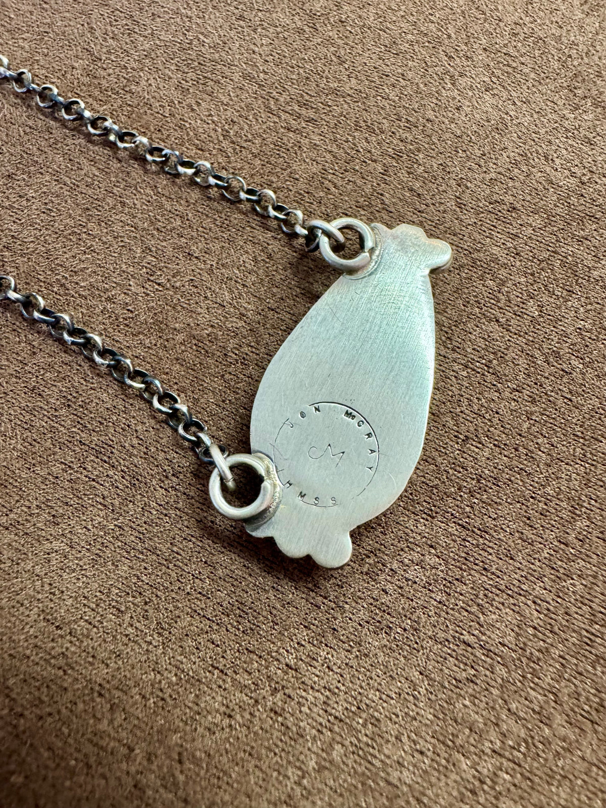 Pink Conch Pendant Necklace Sterling Silver | Teardrop Cabochon with Twisted Wire Bezel | Southwestern Statement Jewelry