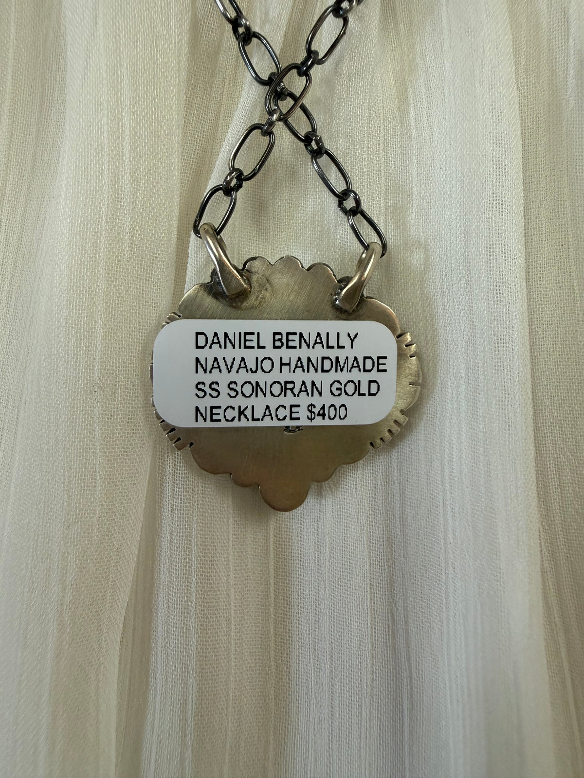 Sonoran Gold Turquoise Pendant Necklace Sterling Silver | Navajo Handmade by Daniel Benally | Statement Southwestern Jewelry