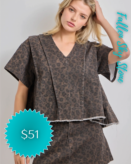 Leopard Print Oversized Top