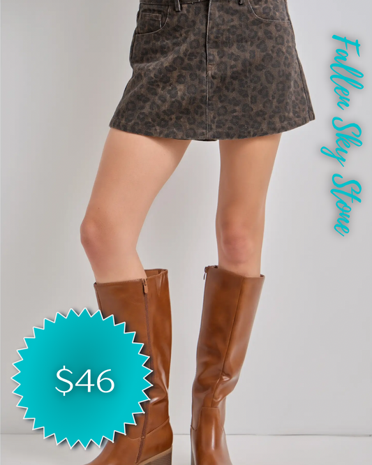 Leopard Print Mini Skirt