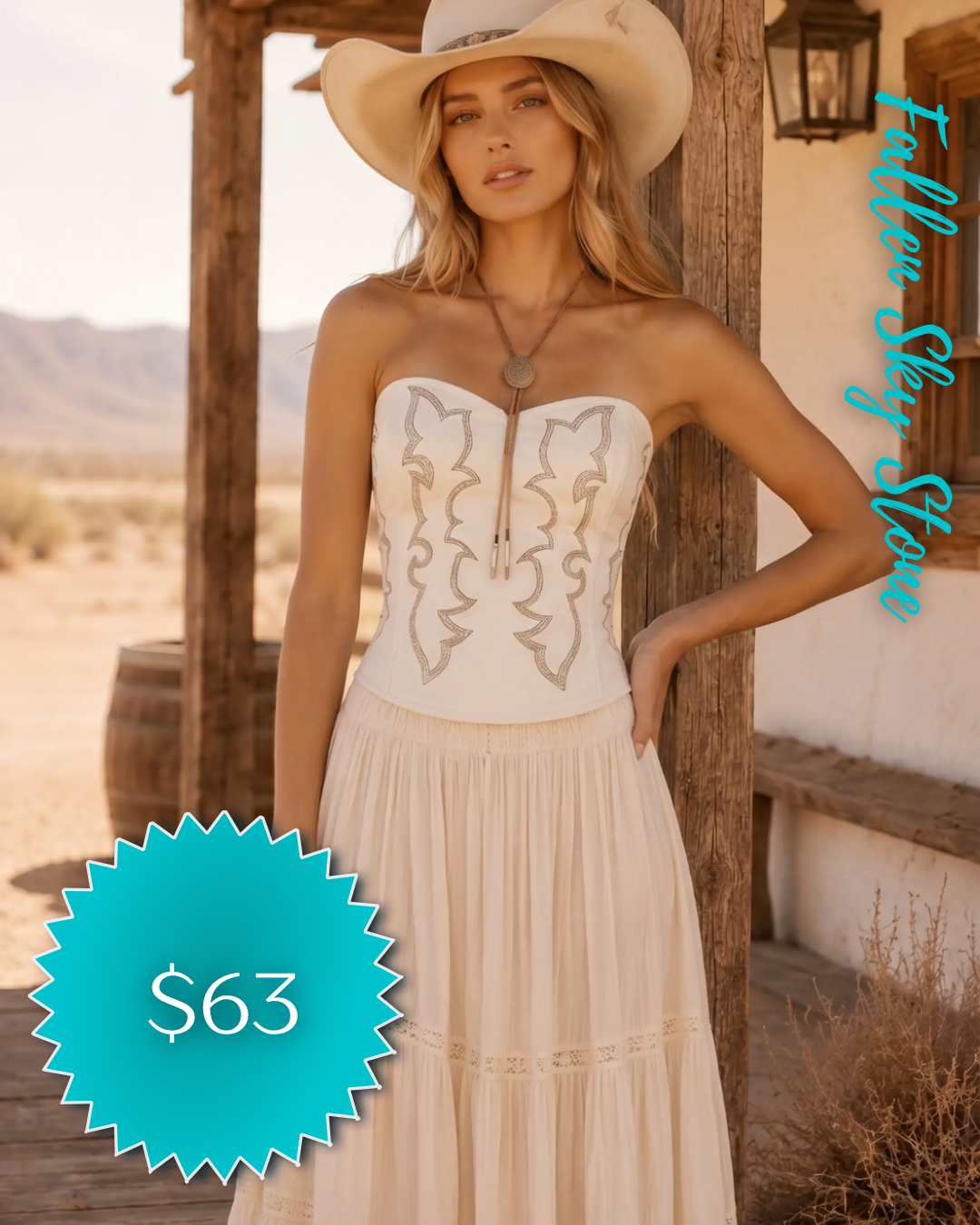 Western Embroidered Corset Top