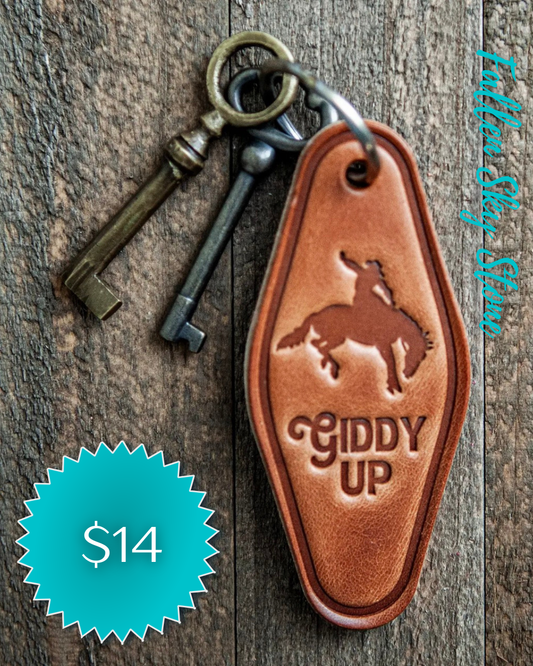 Giddy Up Leather Keychain