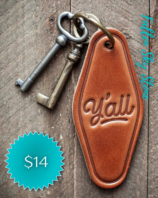 Y’all Leather Keychain