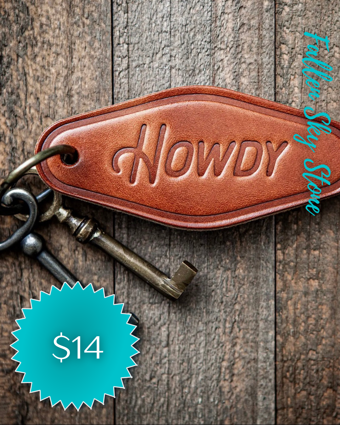 Howdy Leather Keychain