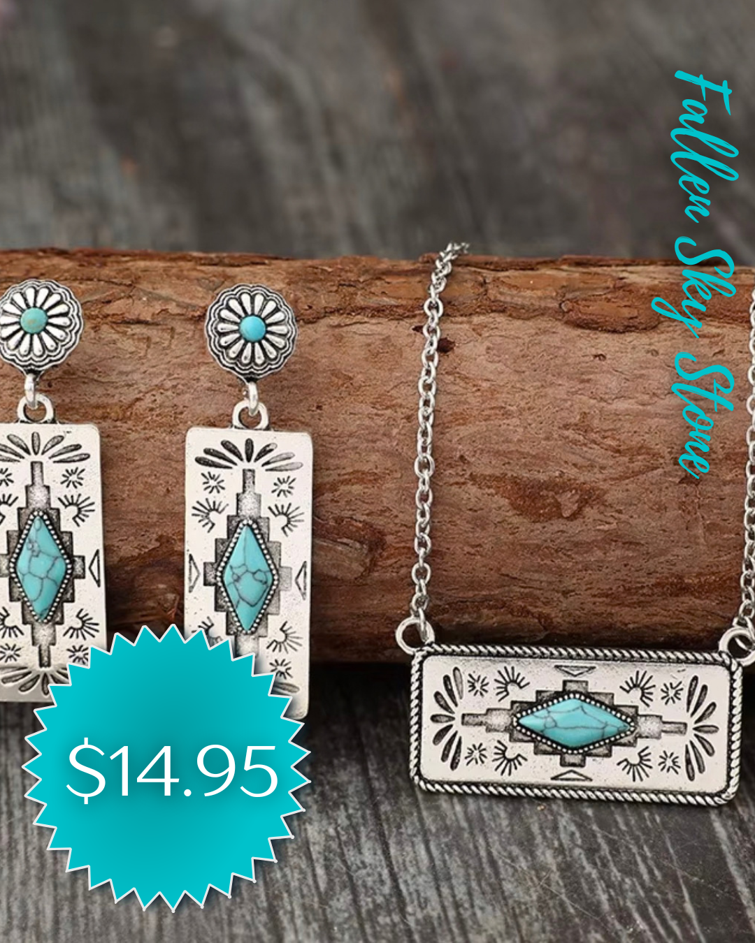 Fashion Turquoise Southwestern Bar Jewelry Set