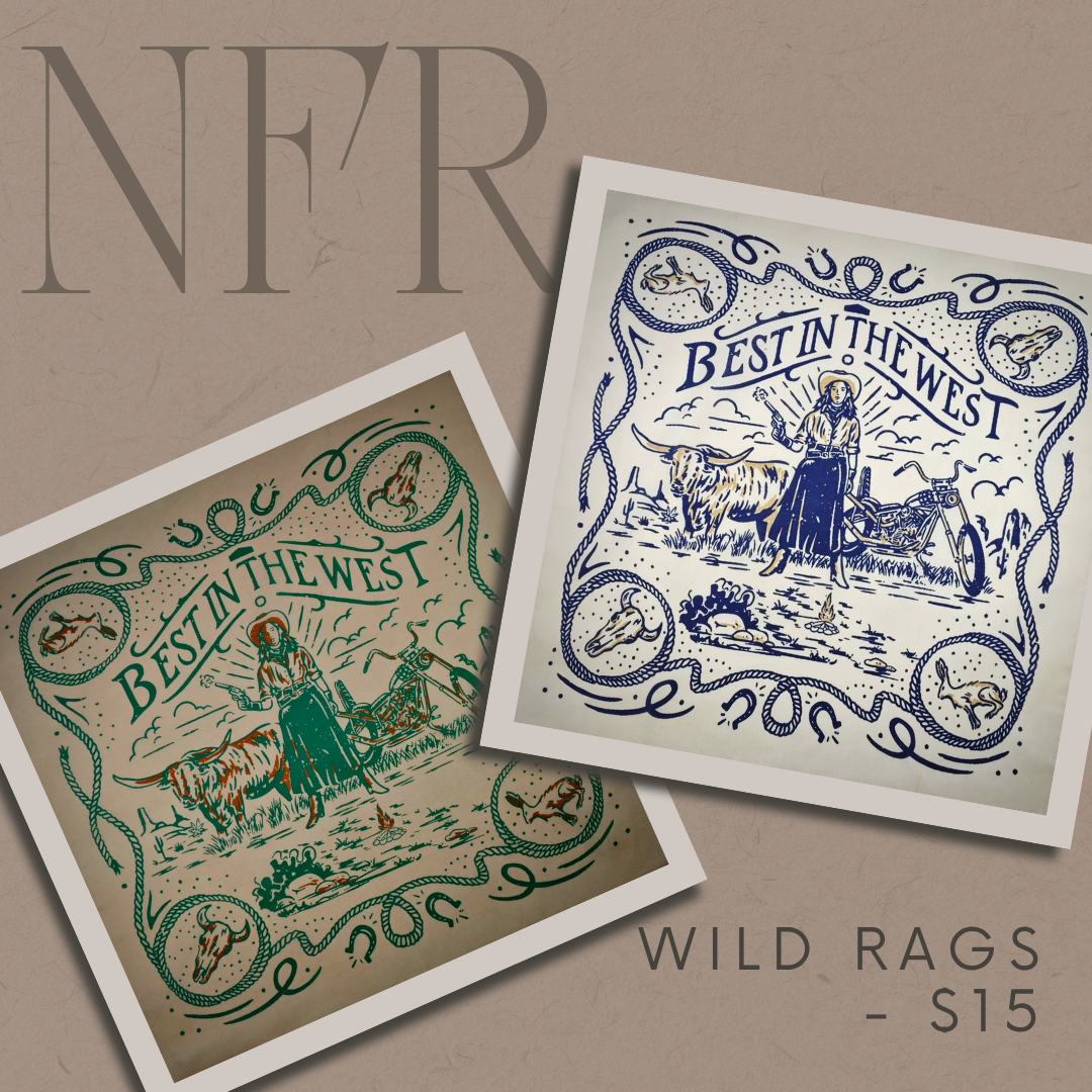 Best in the West Western Bandana – Blue or Green
